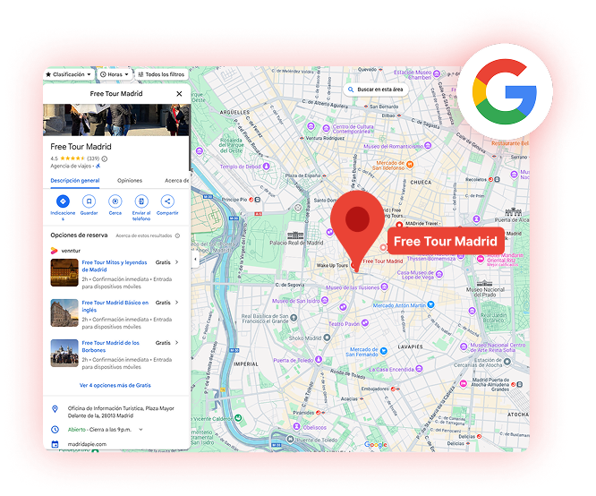 EXPERIENCIAS EN GOOGLE MAPS  DE VENNTUR Y GOOGLE  THINGS TO DO 